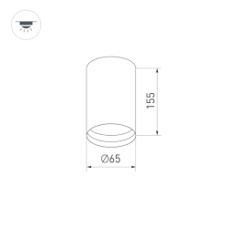 Корпус SP-POLO-SURFACE-R65 (BK, 1-3, 200mA) (Arlight, IP20 Металл, 5 лет) 024221(1)