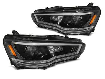Передняя оптика MITSUBISHI LANCER Х 08-16 TUBE LIGHT SEQ BLACK