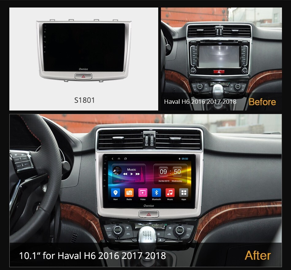 Магнитола для Haval H6 2016+ - Carmedia OL-1801 QLed+2K, Android 13, TS20, CarPlay, 4G SIM-слот