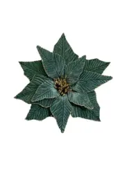 Декоративный цветок Пуансеттия 29 см., пыльно-зеленый, на клипсе, Christmas DeLuxe (89558)