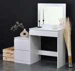 Тумба прикроватная 40х48х54, Марм, напольная, с 2 ящиками для одежды со скосами, без ручек в скандинавском стиле, белый, Dipriz