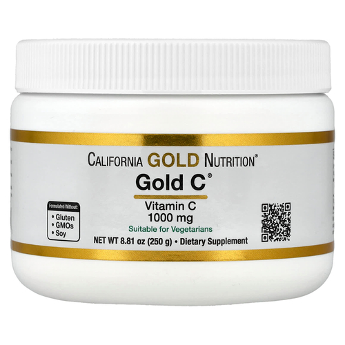 California Gold Nutrition, Gold C Powder, витамин C, 1000 мг, 250 г (8,81 унции)