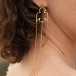 Моносерьга ПТИЦА позолота