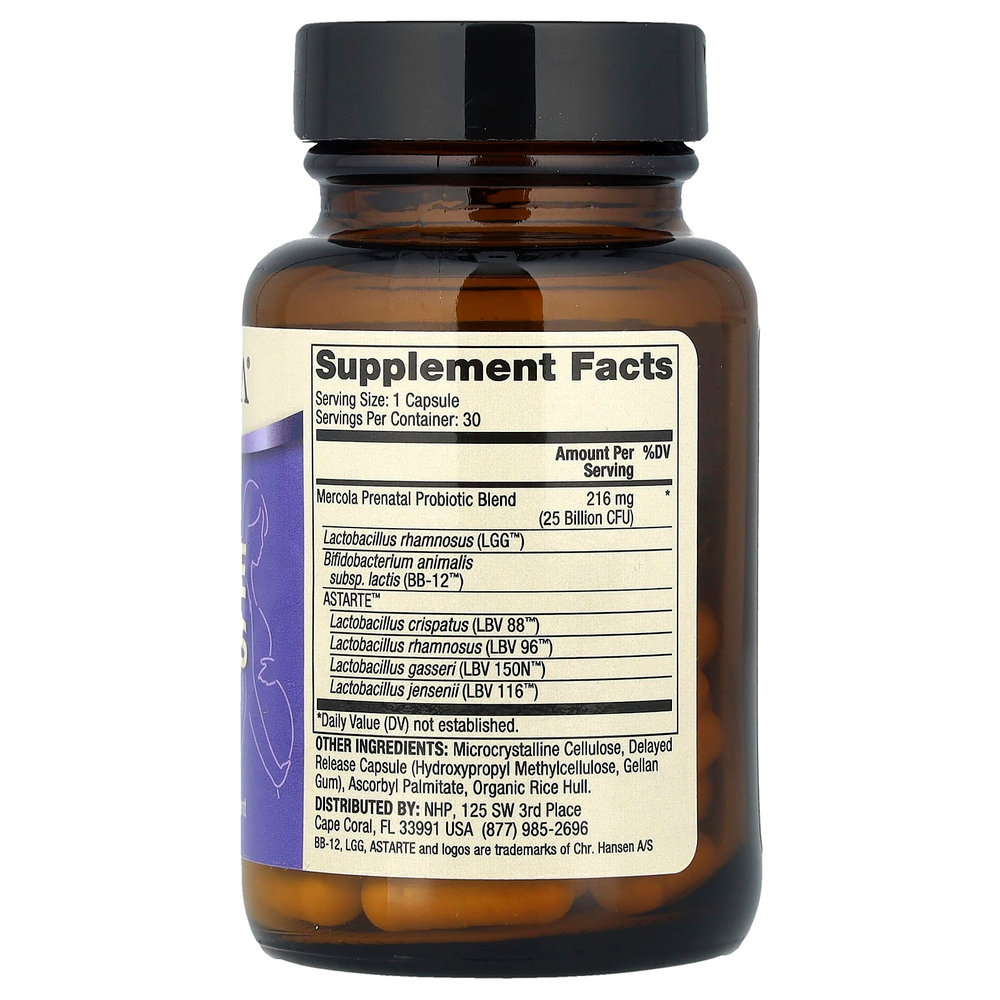 Dr. Mercola, Пренатальные полные пробиотики, 25 млрд КОЕ, 30 капсул