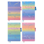 Записная книжка Basir на кнопке, формат А5, рисунок - голография, цветная радужная обложка, 21*14,3 см, 80 листов, 4 цвета ассорти