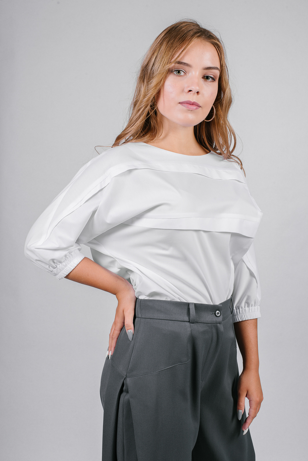 Брюки широкие 2946АП, серый #88С022946АП