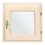 ФОРТОЧКА ДЛЯ БАНИ И САУНЫ 40*40 СМ ДВОЙНОЕ СТЕКЛО, РУЧКА, ЗАТВОР, ПЕТЛИ (1) "БАННЫЕ ШТУЧКИ" 32504