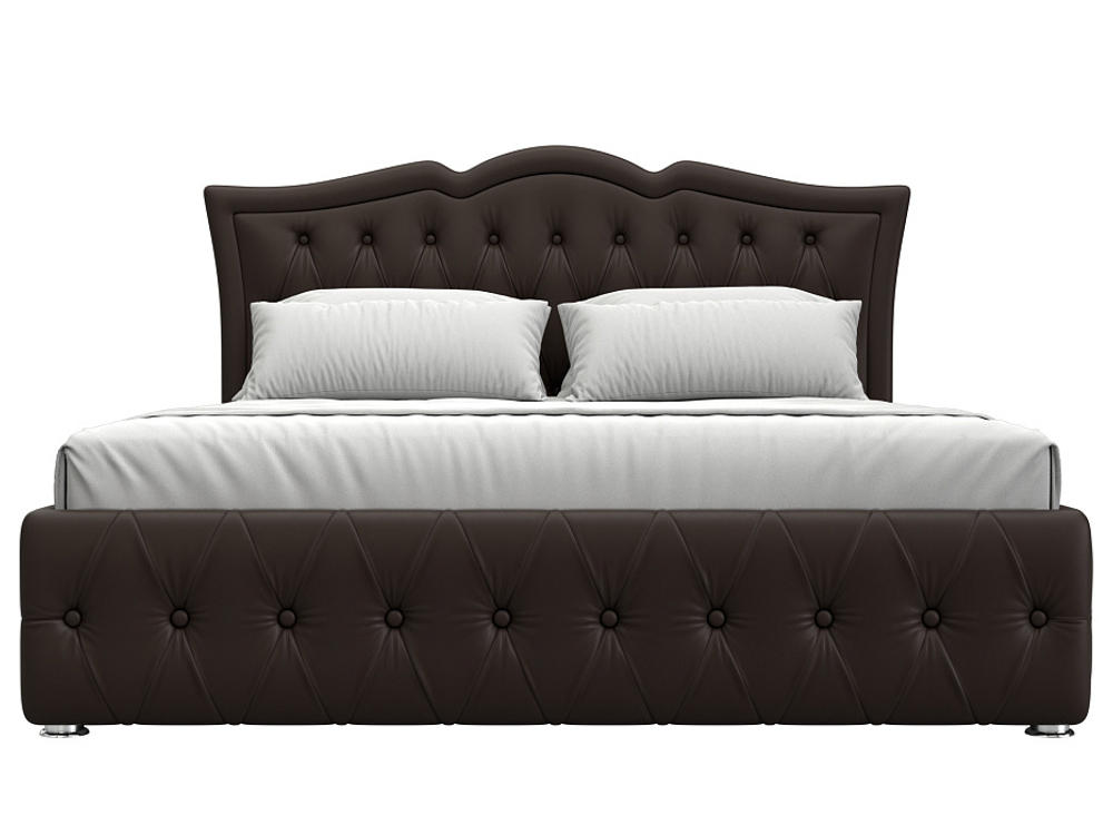 Кровать интерьерная Герда 160, Коричневый, Экокожа, 108297