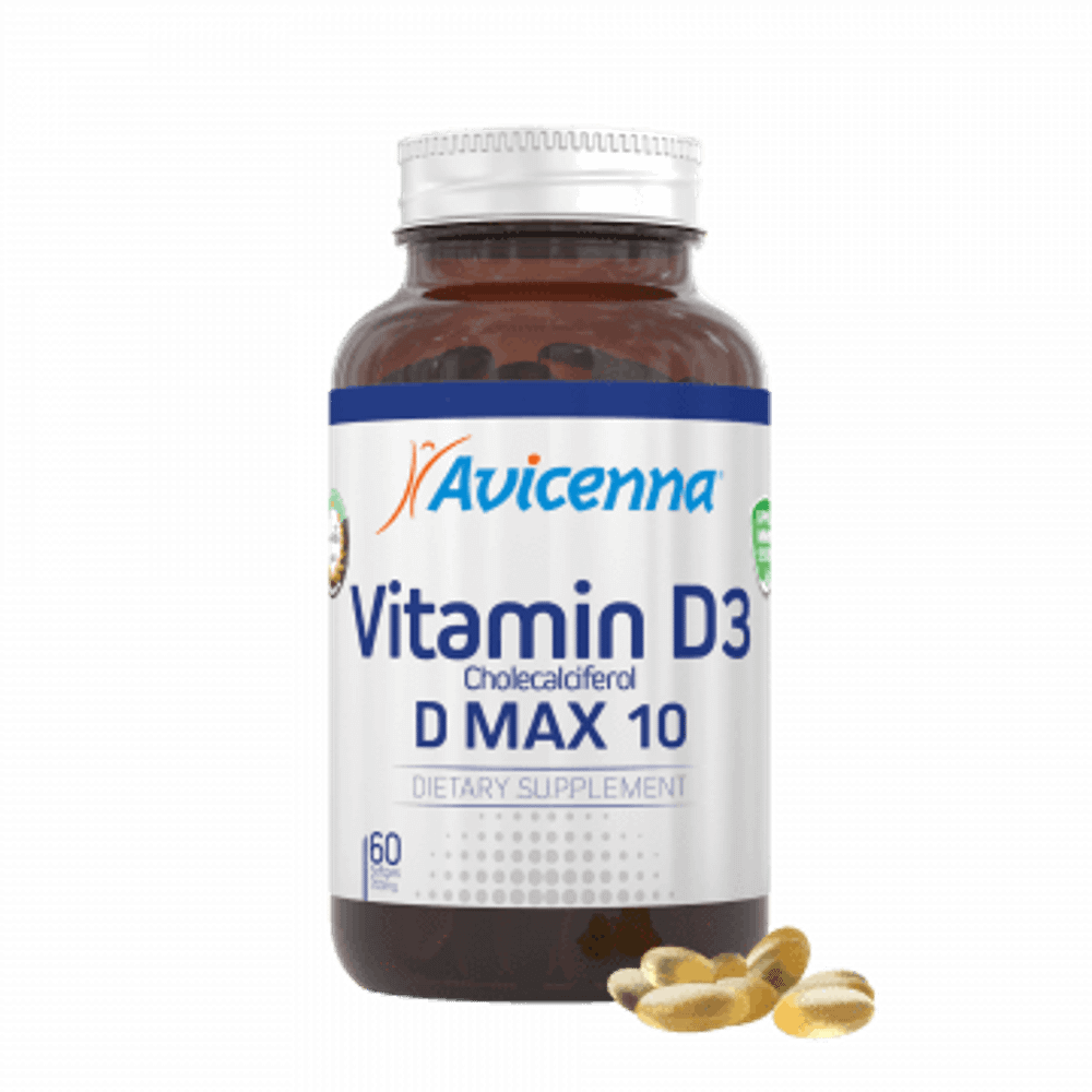 Avicenna Vitamin D3 D MAX 10, БАД Авиценна Витамин D3 MAX-10, 60 капсул.