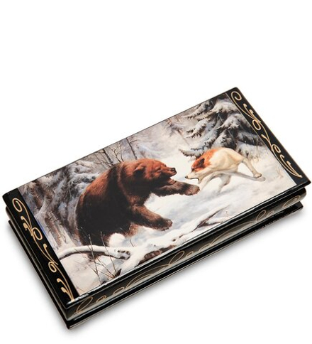 Народные промыслы ШК-11/12-E Шкатулка-купюрница в технике декупаж (8х17х4)