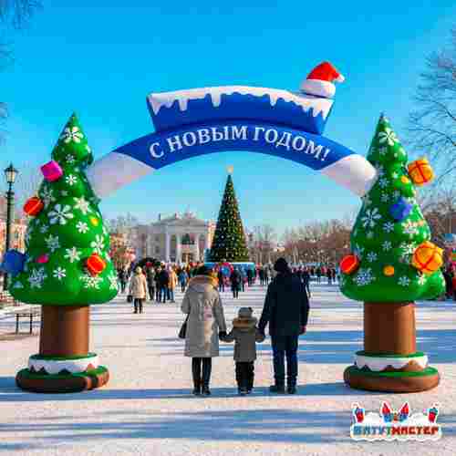 Надувная арка новогодняя «Ёлочная», 6×1,8×5,5 м
