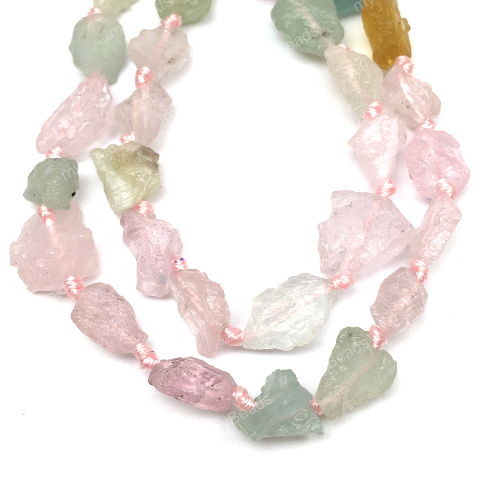 Берилл цветной ок.12х9 мм, бусины необработанные (нить 38 см)