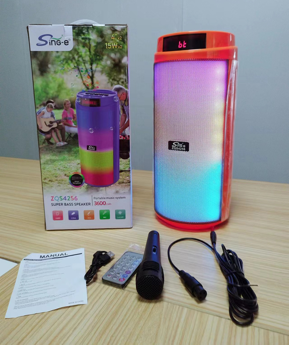 Колонка BT Speaker ZQS-4256 Sing-e 30W/Luz LED караоке