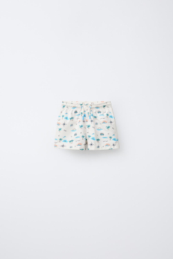 ZARA ПЛАВКИ ИЗ ТКАНИ С ПРИНТОМ, ПЕСОЧНЫЙ