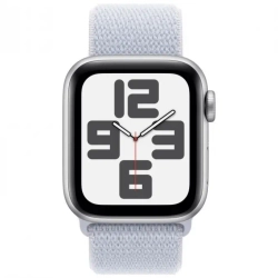 Apple Watch SE 2024, 40 мм, алюминий цвета "Серебро", Blue Cloud Sport Loop