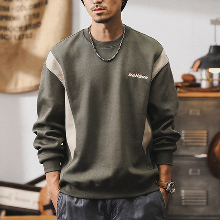 Свитшот мужской со вставками,осенний свободная модель.