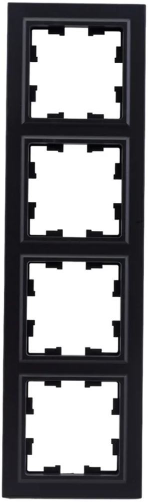 Рамка четырехместная Brite РУ-4-БрЧ черная ИЕК