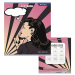 Тетрадь 36 л., А5, клетка, Alingar "Девушки ", скрепка, второй блок 60 г/м2, мелованный картон (эконом), 4 дизайна в пленке т/у