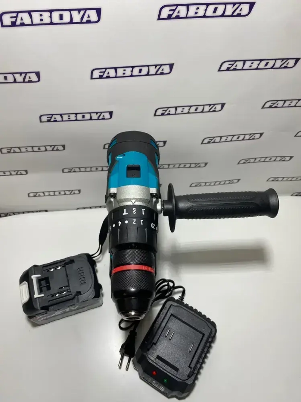 FABOYA Дрель-шуруповерт, 21 В, 120 Нм, 2 АКБ