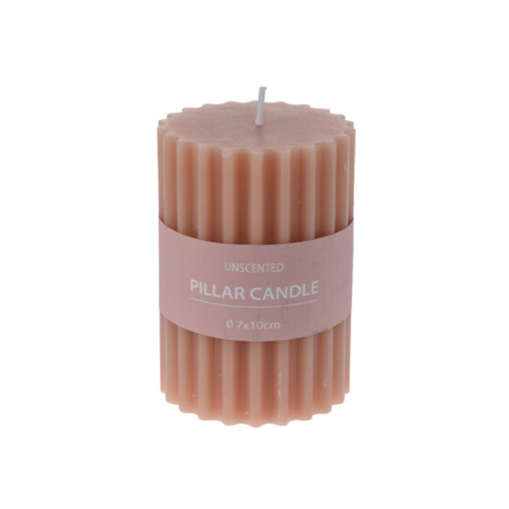 Свеча столбик восковая 7*10 см, в ассортименте 4 цвета