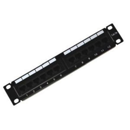 Rexant Патч-панель 10", 1U, 12 портов RJ-45, категория 5e, UTP неэкранированная,черная