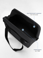 Сумка дорожная для ручной клади Pobedabags Премиум черный 36x30x27