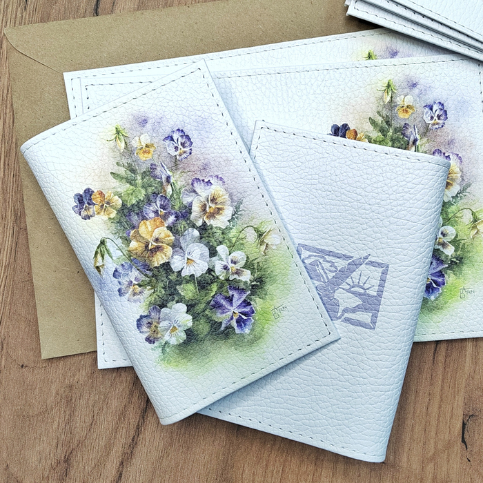 Обложка на паспорт "Анютины глазки"