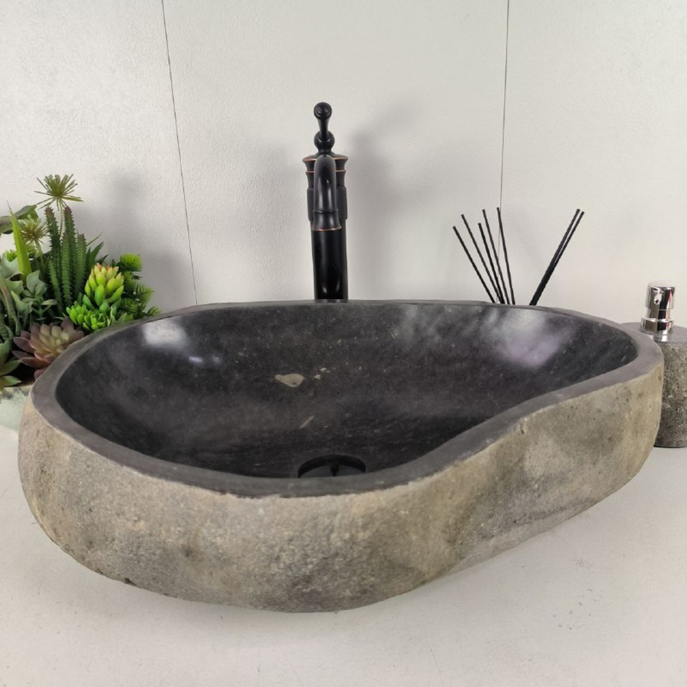 Раковина из речного камня RS-62063 (59*46*15)