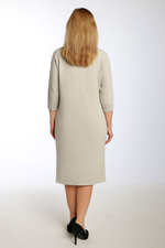 Платье льняное трикотажное с перламутровыми пуговицами