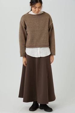Юбка макси из коричневого хлопка