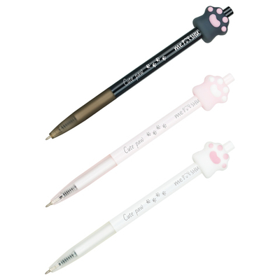 Ручка шариковая автоматическая "Nice paw" синяя, 0,7мм, корпус ассорти, с топпером