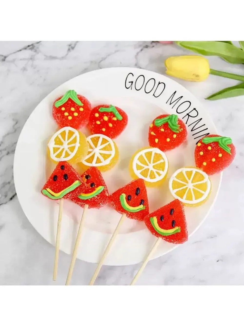 Мармелад дольки Фруктов на палочке 30 шт