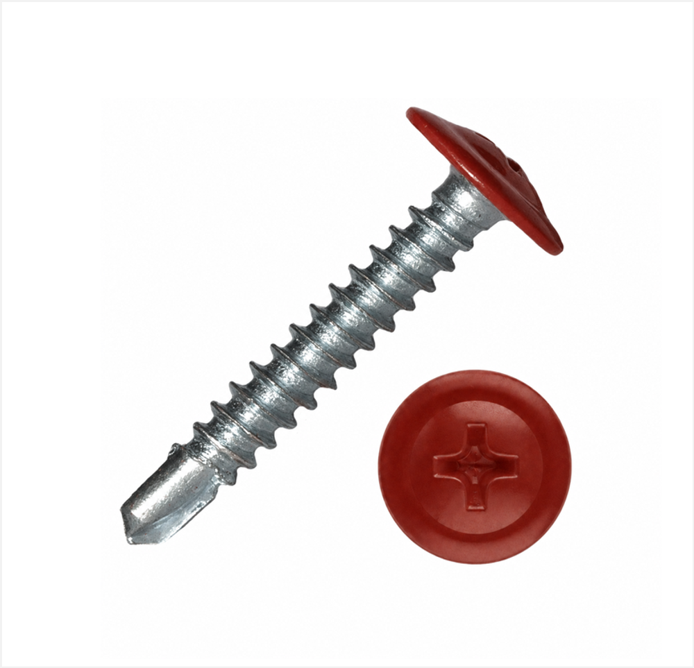 Саморез металл-металл РАЛ 3011 красный ШСММ 4,2х25мм со сверлом , шт.