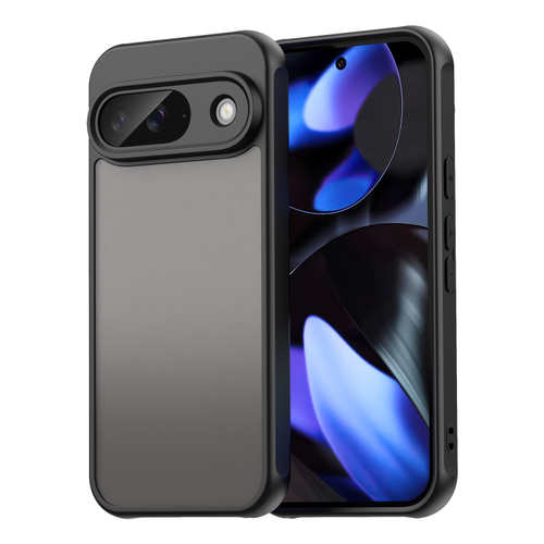 Защитный чехол с черными рамками для Google Pixel 9, задняя крышка тонированная прозрачная