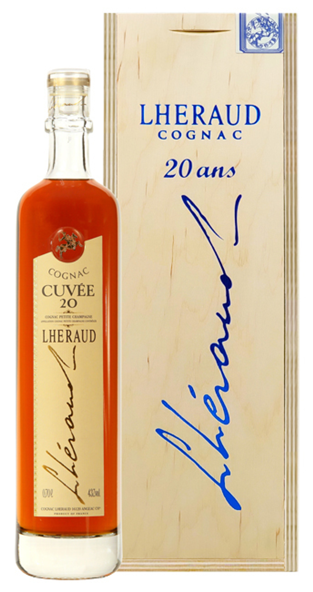 Коньяк Lheraud Cognac Cuvee 20 п/уп (дерево), 0.7 л