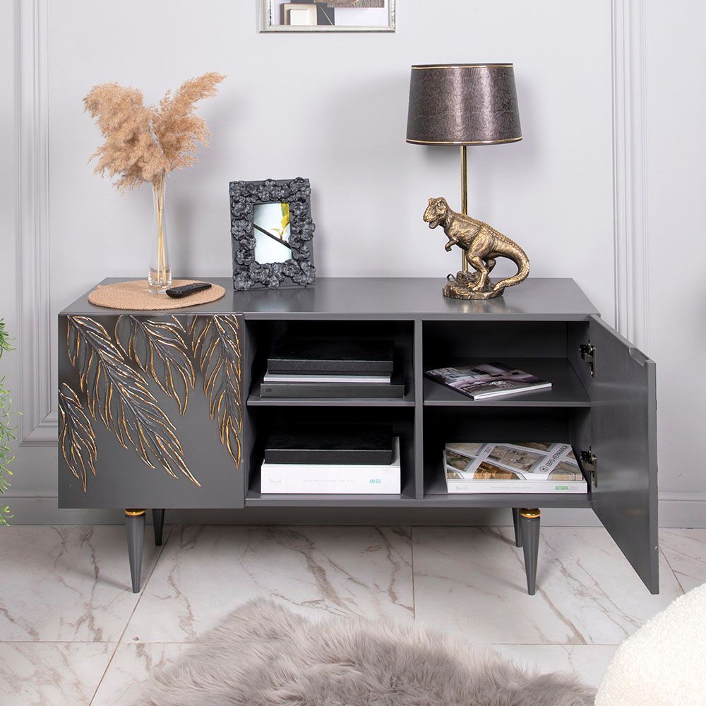 Тумба под ТВ Тропик 117см Классика Серый Голд