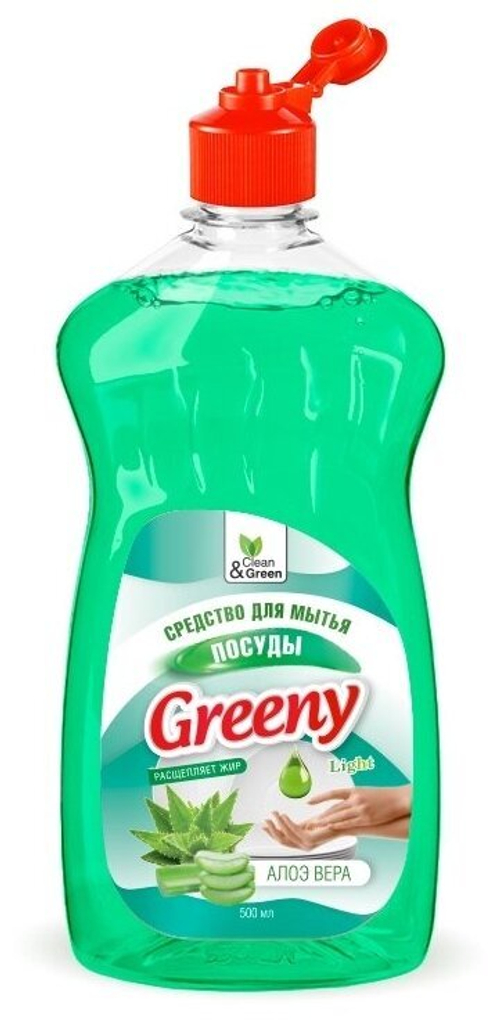 СРЕДСТВО ДЛЯ МЫТЬЯ ПОСУДЫ GREENY LIGHT 500 МЛ АЛОЭ ВЕРА  CG8153