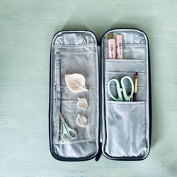 Органайзер пенал для проволоки, спиц, стеков и других инструментов для рукоделия (серый, на молнии)