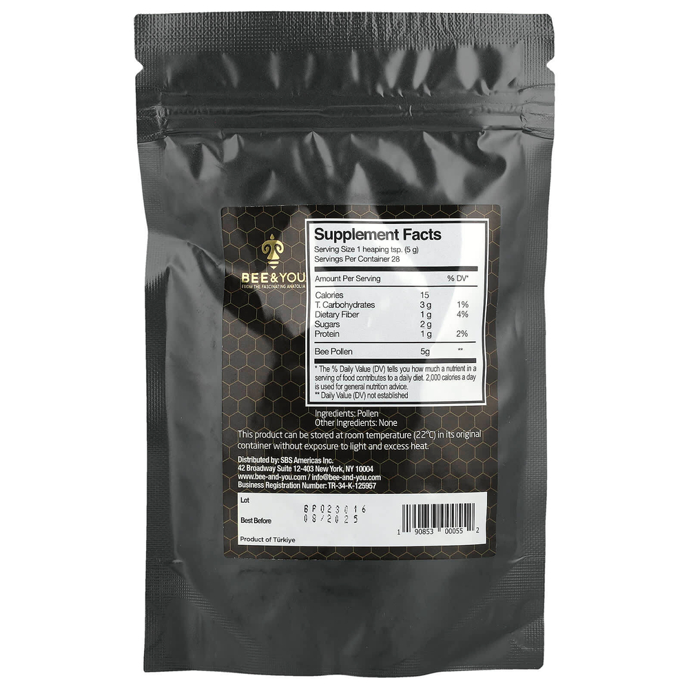 Bee & You, Цельные гранулы пчелиной пыльцы, 142 г (5 унций)