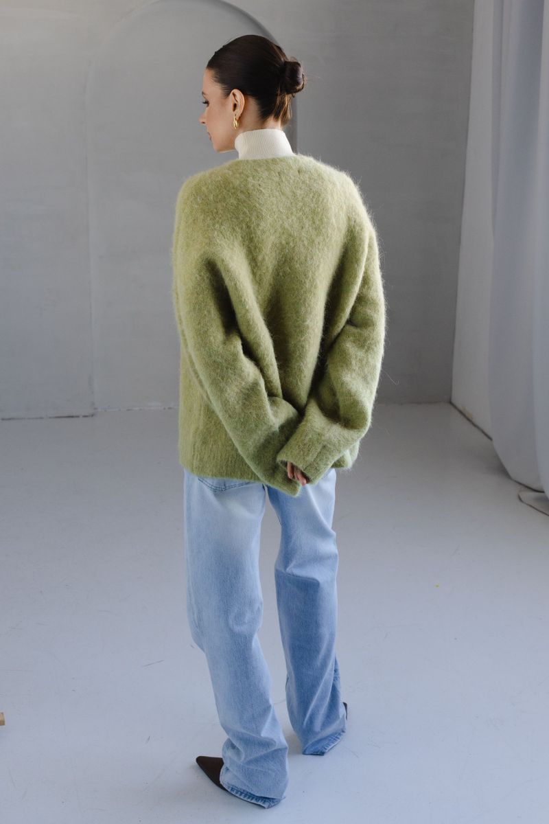 Кардиган альпака фисташковый