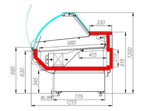 Холодильная витрина CARBOMA ATRIUM G120 VV 2,0-1 динамика