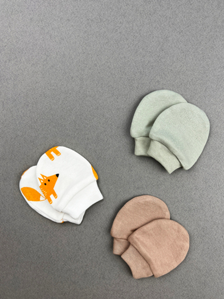 Антицарапки сет из 3х пар LooJoo Лисы / Карамель / Шалфей