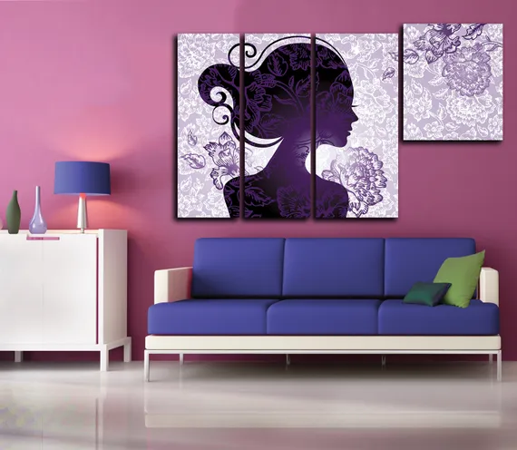 Модульная картина "Силуэт девушки"