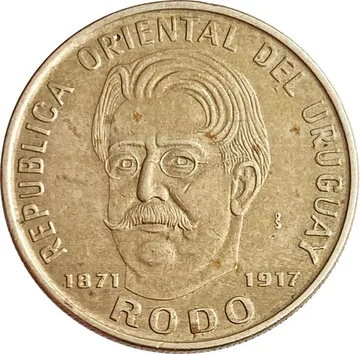 50 песо 1971 Уругвай «100 лет со дня рождения Хосе Энрике Родо́»
