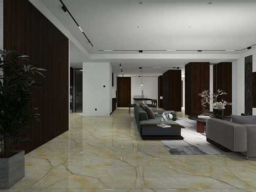 Плитка керамогранитная AZARIO ONYX GOLD 60x120 Carving (H18004005G)