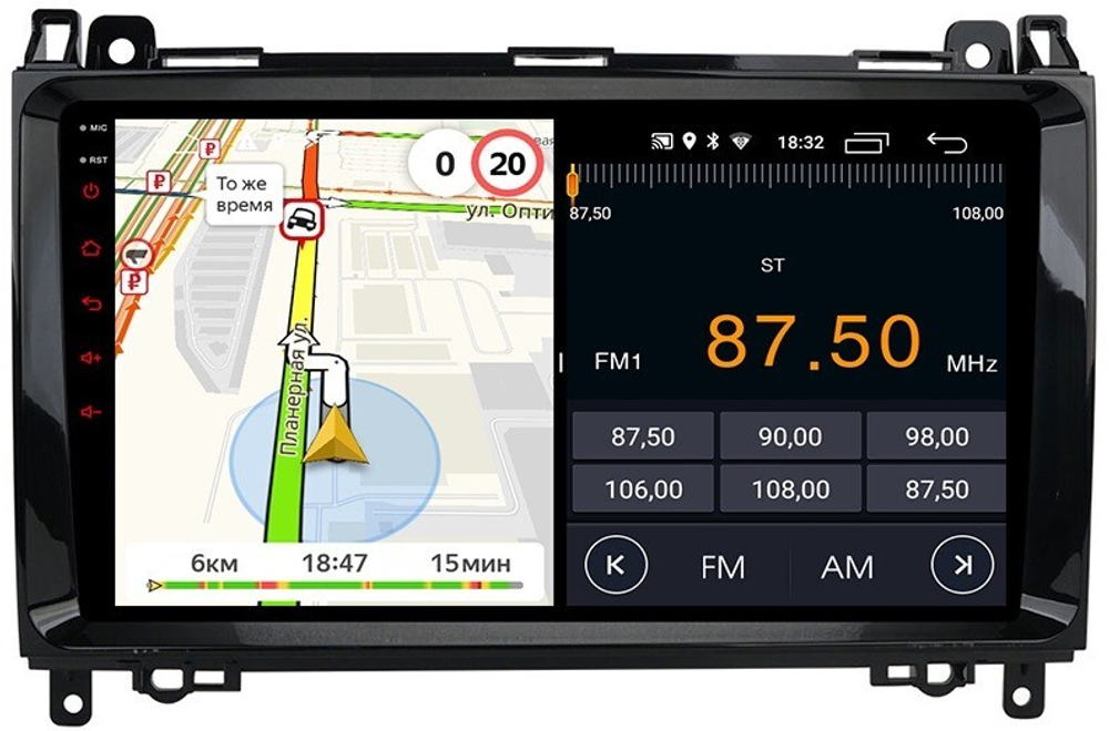 Магнитола для Mercedes-Benz Viano/Vito W639, Vito W447, A класс W169, B класс W245, Sprinter W906, VW Crafter - Parafar PF068FHD на Android 13, 8-ядер, 2Гб+32Гб, CarPlay, 4G SIM-слот