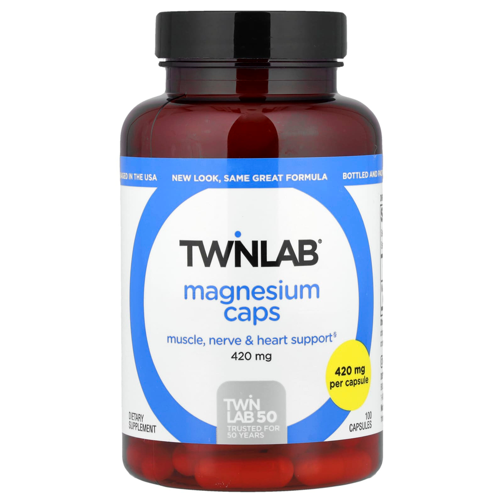 Twinlab, Магний в капсулах, 420 мг, 100 капсул