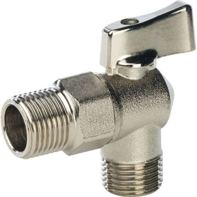 Кран шаровый угловой мини наружная / наружная резьба, ручка бабочка Stout 1/2* х 3/4*