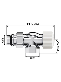 Набор термостатический осевой Royal Thermo Design 1/2"М30х1,5 (Хром)