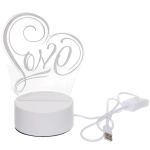 Светильник ночник «3D-LOVE YOU» на пластиковой подставке, с включателем USB
